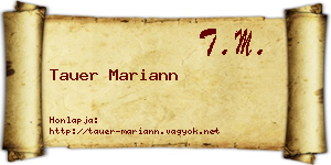 Tauer Mariann névjegykártya